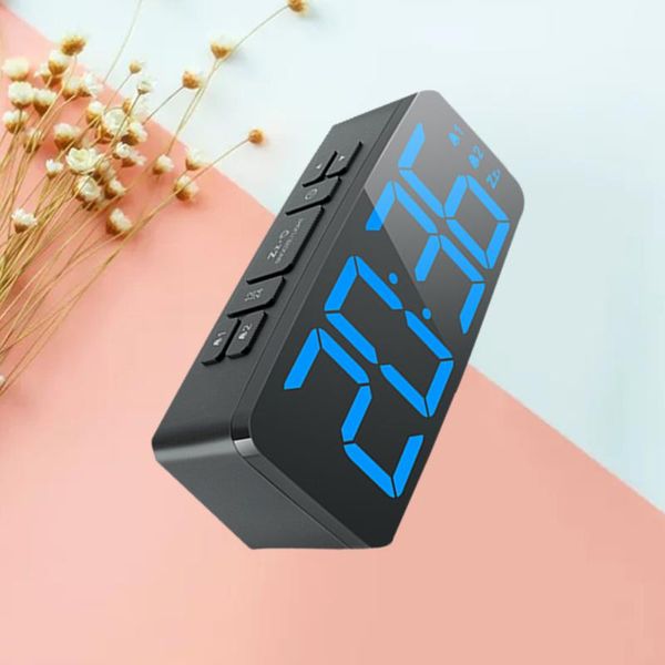 

simple electronic clock alarm with music snooze bedside (black) wall clocks