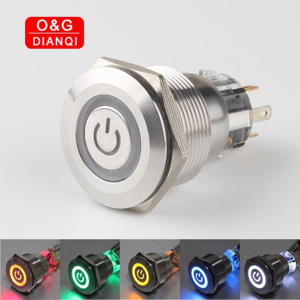 

smart home control 22mm 8pins metal push button 2open 2close self locking momentary waterproof switch for computer or boat car