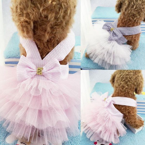 

dog apparel cute pet dress lace ball gown puppy bow knot princess wedding dresses
