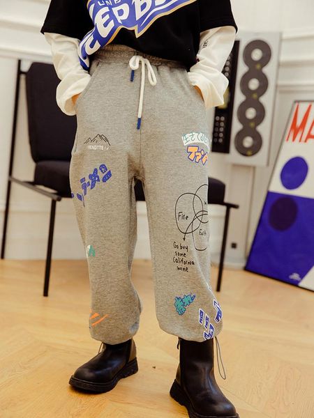 

children's pants 2021 spring product knitted sweatpants boys and girls sports leisure loose closure trousers, Blue