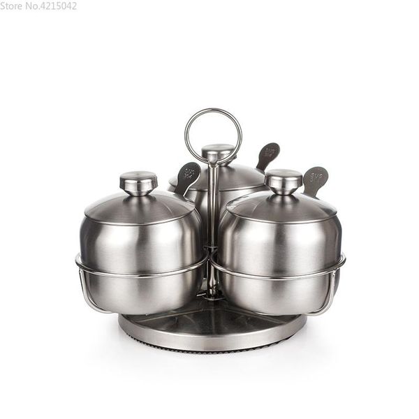 

storage bottles & jars spice jar combination rotating 304 stainless steel spices and pepper shakers salt set kitchen tools seasoning box