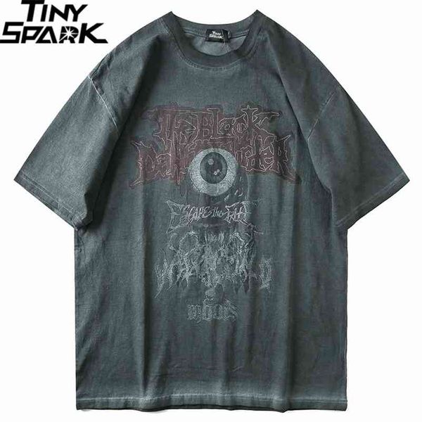 

men t shirt hip hop dark streetwear tshirt print harajuku summer short sleeve t-shirt cotton tees oversize 210726, White;black