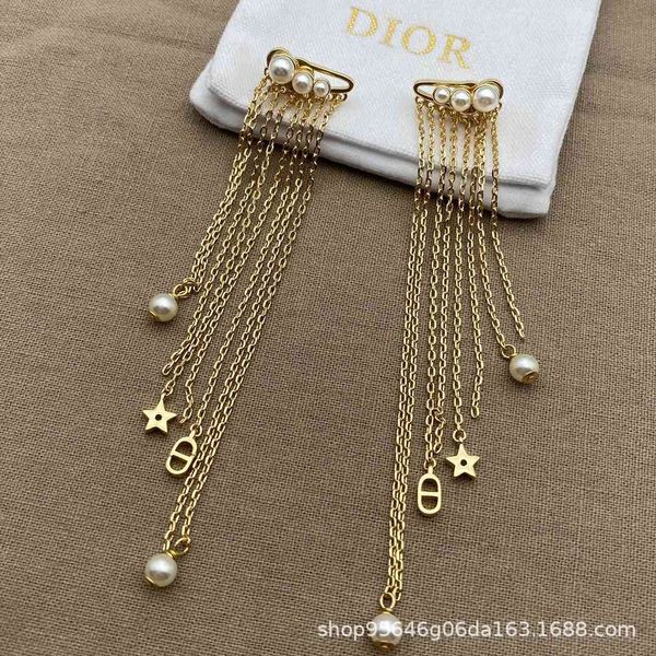 

special offer 2021 luxury designer jewelry earrings pearl with tassel design long 2021 summer dual use tassel earrings, Silver