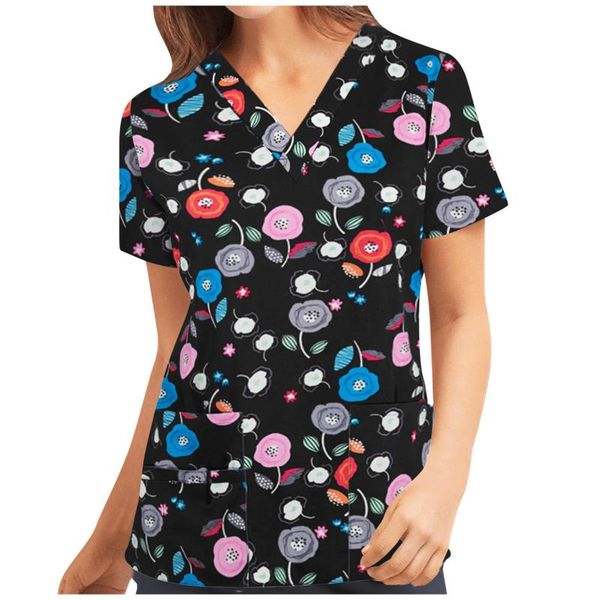 

croc fille women short sleeve v-neck working uniform summer cool ropa de mujer verano vrouw t-shirts women's t-shirt, White