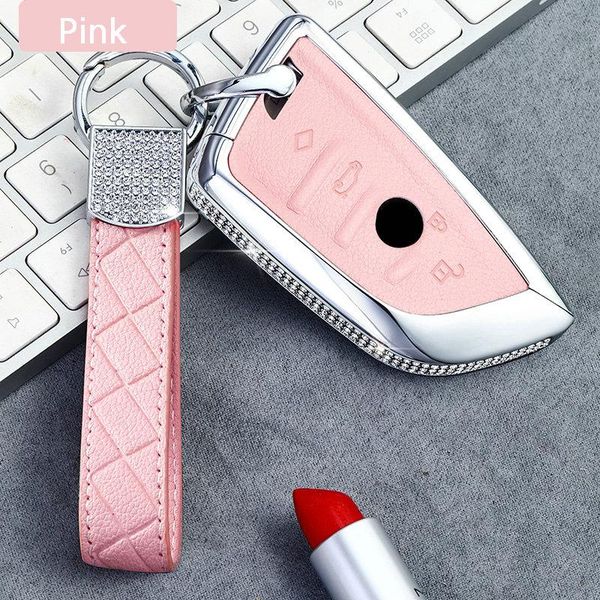 

keychains alloy leather car remote key fob shell cover case for 525li f15 f16 f48 f85 g30 g11 m 2021 x1 x3 x4 x5 x6 35i 50i keychain, Silver