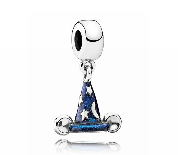 

fits pandora bracelets 20pcs witch's magic hat charms fits pandora charms bracelet crystal beads for jewelry making 925 sterling silver, Black