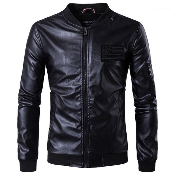 

men's fur & faux arrival leather jackets jacket outwear slim stand collar mens coats spring autumn black pu and coat size m-5xl