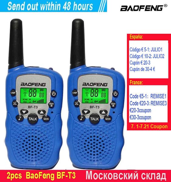 1OR 2 adet / takım çocuk sevimli walkie talkies çocuklar mini oyuncaklar radyo baofeng bf-t3 çocuk doğum günü hediyesi erkek kız bf t3