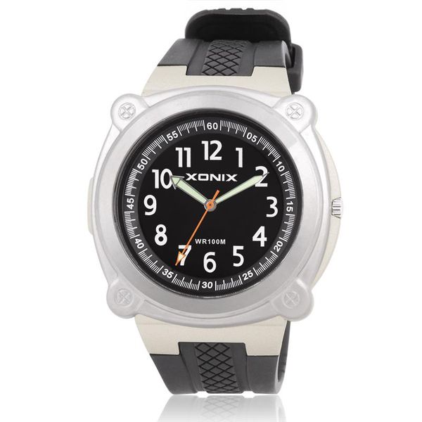 

wristwatches fashion mens watches sports waterproof 100m quartz watch swimming diving hand clock montre homme sg, Slivery;brown