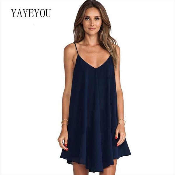 

xl 6xl summer chiffon womens dress mini beach strappy backless v neck night party female plus loose size, Black;gray