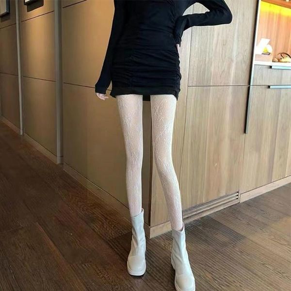 

socks & hosiery japanese black vintage rose flower fishnet stockings spring legs thin lace section bottoming autumn show gloves, Black;white