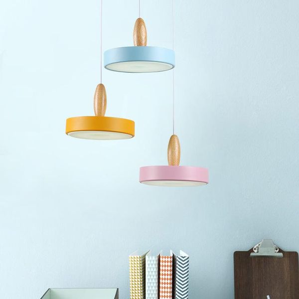 

pendant lamps modern macaron tieyi restaurant double color light solid wood personality creative meal chandelier milk three-head