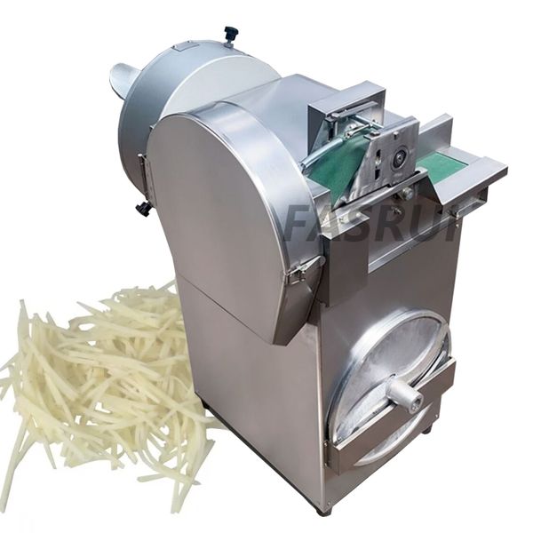 Affettatrice elettrica commerciale Trituratore di patate Tagliapasta per cipolle in acciaio inossidabile Produttore di tagliaverdure a doppia testa