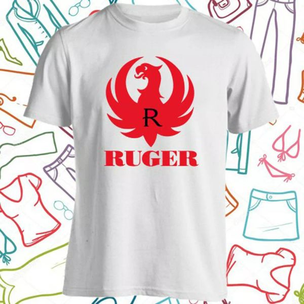

ruger pistols riffle logo men's white t-shirt size s to 3xl, White;black