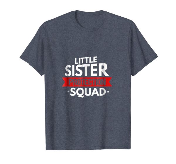 

little sister protection squad funny big brother t-shirt, White;black