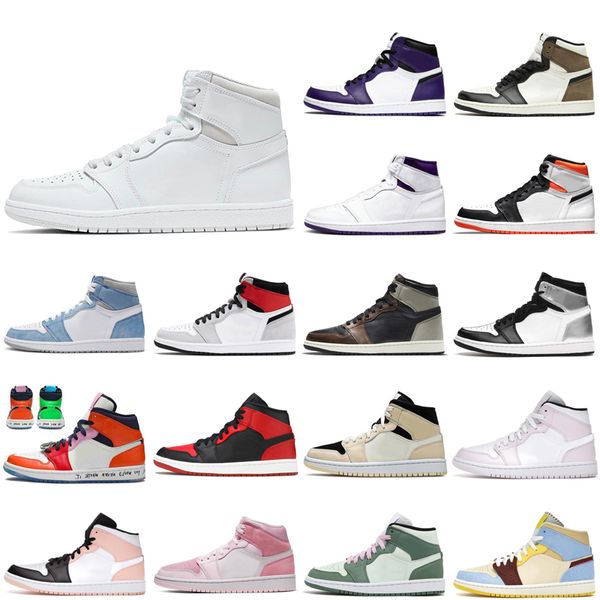 

fashion basketball shoes 1s men 1 women crimson tint toe dutch green fearless maison chateau rouge pink quartz smoke grey obsidian pollen sh