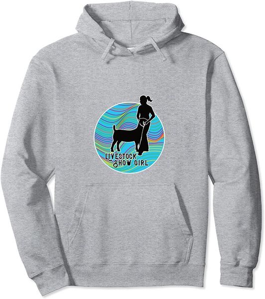 

men's hoodies & sweatshirts livestock show girl - fun goat showing pullover hoodie, Black