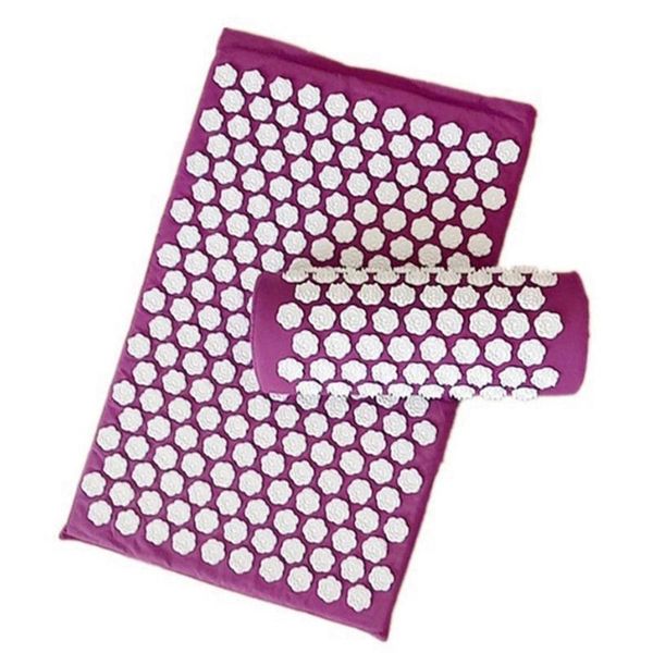 

yoga mats purple lotus acupressure massage mat pillow shiatsu pain stress relief body promotes blood circulation acupunctur