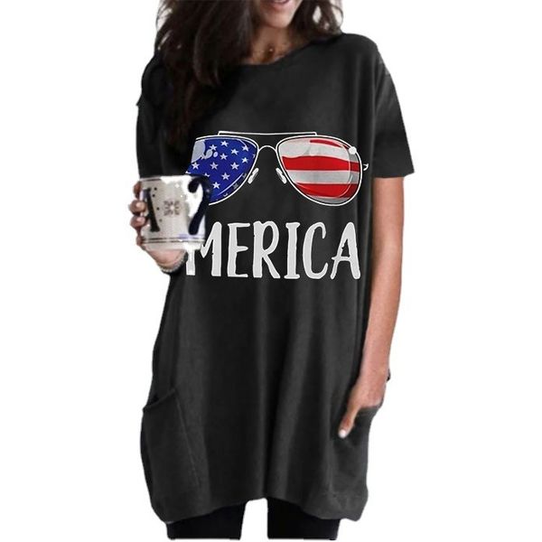 

charming dresses short sleeve casual poet t-shirt top, Black;gray