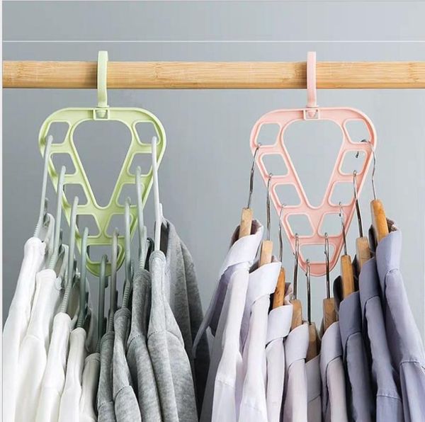 

hangers & racks hanger non-slip multifunctional nine-hole wardrobe storage rack rotatable drying space saver organizer