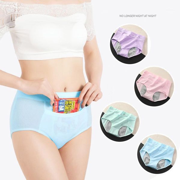 

women's panties atoxy leak proof menstrual period underwear physiological pants cotton health ladies seamless briefs 5pcs/set, Black;pink