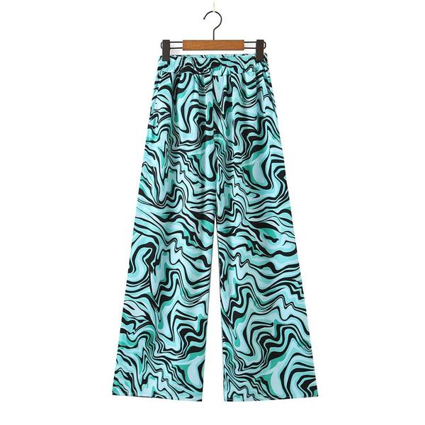 

women's pants & capris zxqj causal women striped print straight trousers 2021 fashion ladies stylish long female chic girl, Black;white