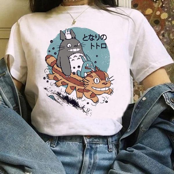 

neighbor totoro cartoon print men t shirts mens studio ghibli female hayao miyazaki spirited away harajuku graphics, White;black