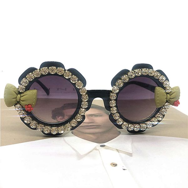 

round baby sunglasses small nice diamond kids eyewear flanders blossom shades summer gilrs boy beach glasses uv400, Black