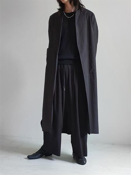 

men's trench coats coat spring and autumn korean edition british style urban youth fashion leisure long loose large, Tan;black