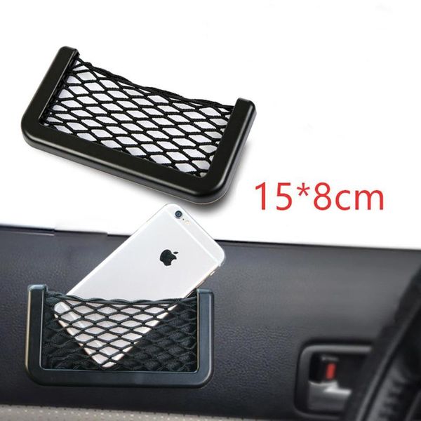 

car organizer universal storage bag auto back rear mesh holder for phone paste net pocket cellphone mount interior accessories