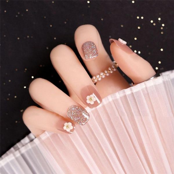 

false nails 24pcs rainbow long/short coffin fake european ballerina full cover nail tips colorful fashion diy artificial manicure, Red;gold