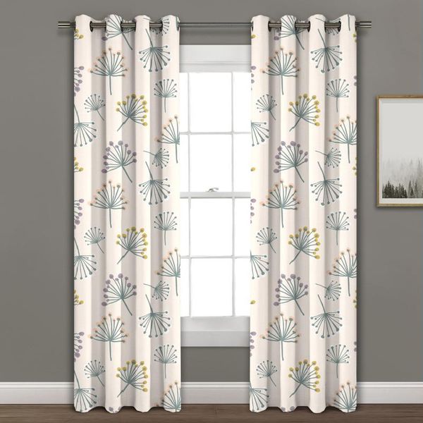 

curtain & drapes dandelion pattern grommet curtains thermal insulated room darkening window panel for children bedroom living