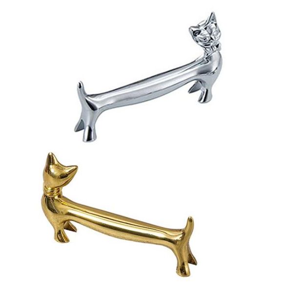 

decorative objects & figurines fashion 3d cat animal figurine retro style metal sculpture home office room desktable decoration ornament