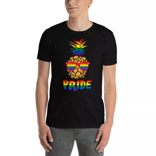 

Pride LGBT Pineapple Proud LGBT Flag Gay Lesbian Shirt, White;black