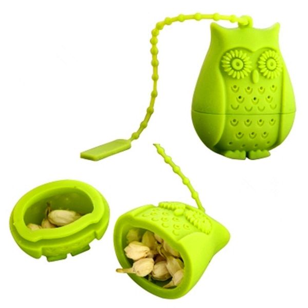 Silicone Owl Loose Tea Bag Holder Infuser Filter Perforated Strainer Teaspoon Filter Infuser Cartoon Loose Leaf Tea Maker DH9595