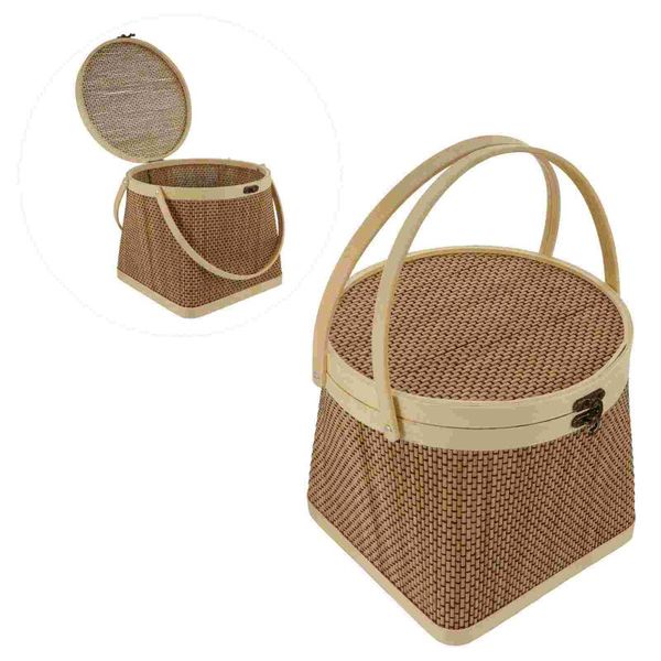 

storage baskets 1 pc bamboo gift basket multipurpose picnic with lid )