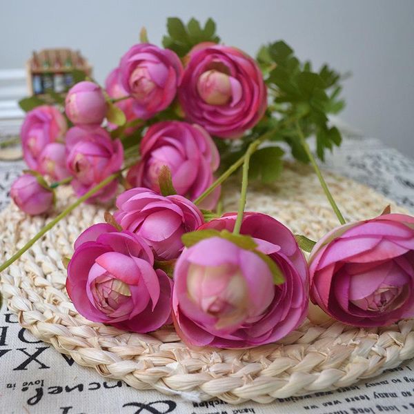

decorative flowers & wreaths 5 pcs/lot simulation 95 cm long 8 heads peony silk for home decoration wedding background wall artificial wreat