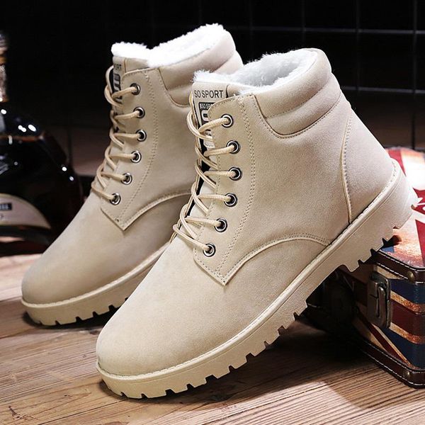 

boots fashion women winter ankle for boot shoes female snow warm plush botas mujer plus size 44, Black