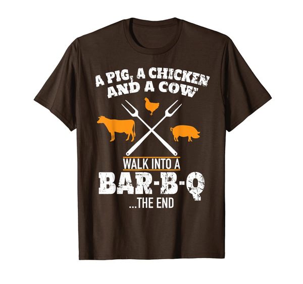 

A Pig A Chicken And A Cow Funny BBQ T-Shirt BBQ Joke Shirt, Mainly pictures