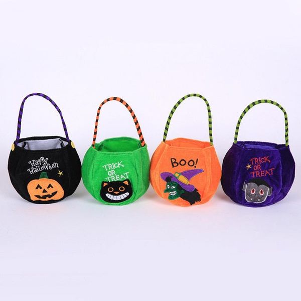 

gift wrap halloween portable pumpkin candy bag 20*15cm children's toy golden velvet fabric
