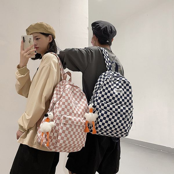 

backpack handbags bags 2021ins fashion brand leisure versatile sports chessboard checkered large capacity shoulder bag