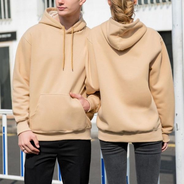 

men's hoodies & sweatshirts men hooded lovers streetwear autumn winter fashion brand loose plus sized velvet solid clothing, Black