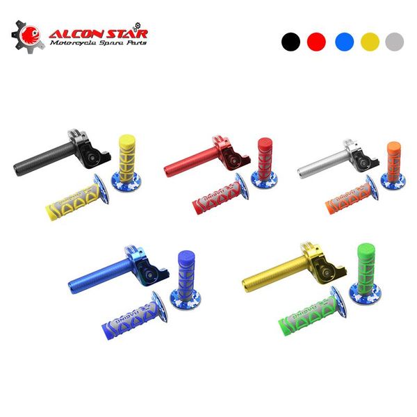 

alconstar-motorcycle 22mm universal cnc aluminum accelerator throttle twist grips handlebars for dirt pit bike motocross parts