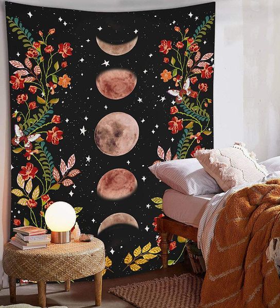 

tapestries tapestry bohemian moon phase hanging cloth bedroom decoration background ins wind