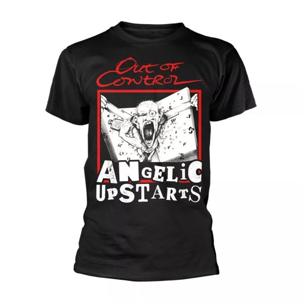 

angelic upstarts out of control licensed mens t-shirt, White;black