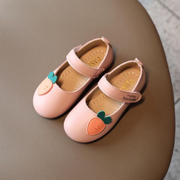 

flat shoes baby girls cute carrot solid color soft leather 1-18 years old kids all match t21n07ls-16, Black;grey
