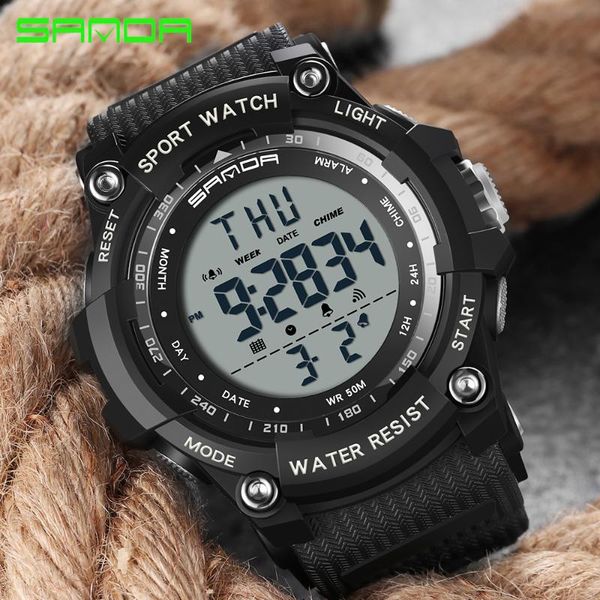 

wristwatches sanda electronic watch luminous male and women student watches outdoor sports waterproof fashion digital led, Slivery;brown