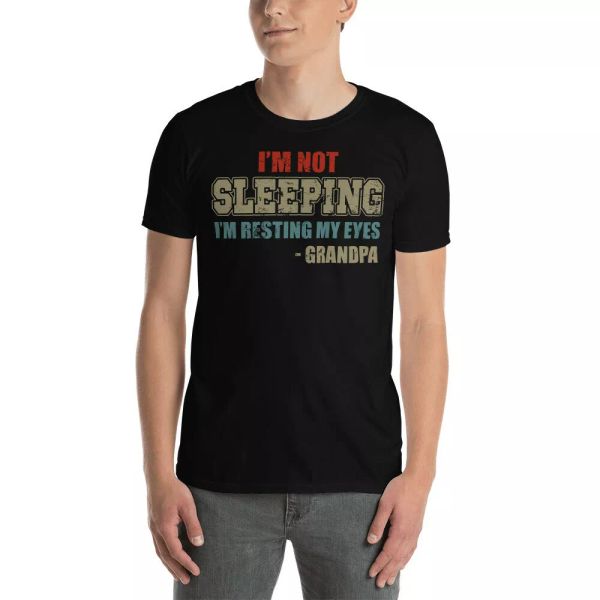 

vintage grandpa i'm not sleeping i'm resting my eyes father's day shirt, White;black
