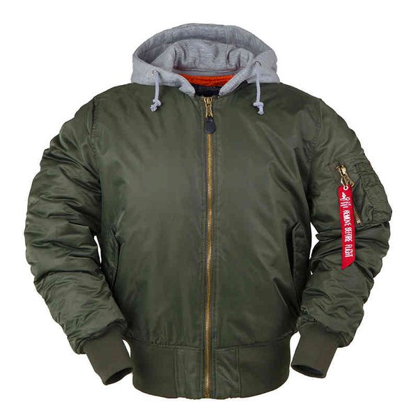 

men's hoodies & sweatshirts aw winter bomber flight jacket ma-1 with hood streetwear clothes mens clothing hip hop baseball lettermanÂ o, Black