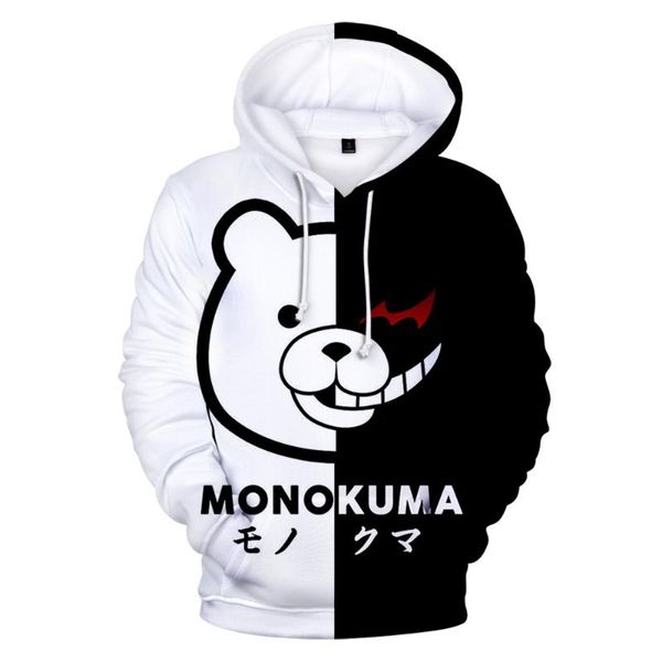 

men's hoodies & sweatshirts japan anime danganronpa monokuma boys girls cosplay costume hoodie sweatshirt men women 3d printed tracksui, Black